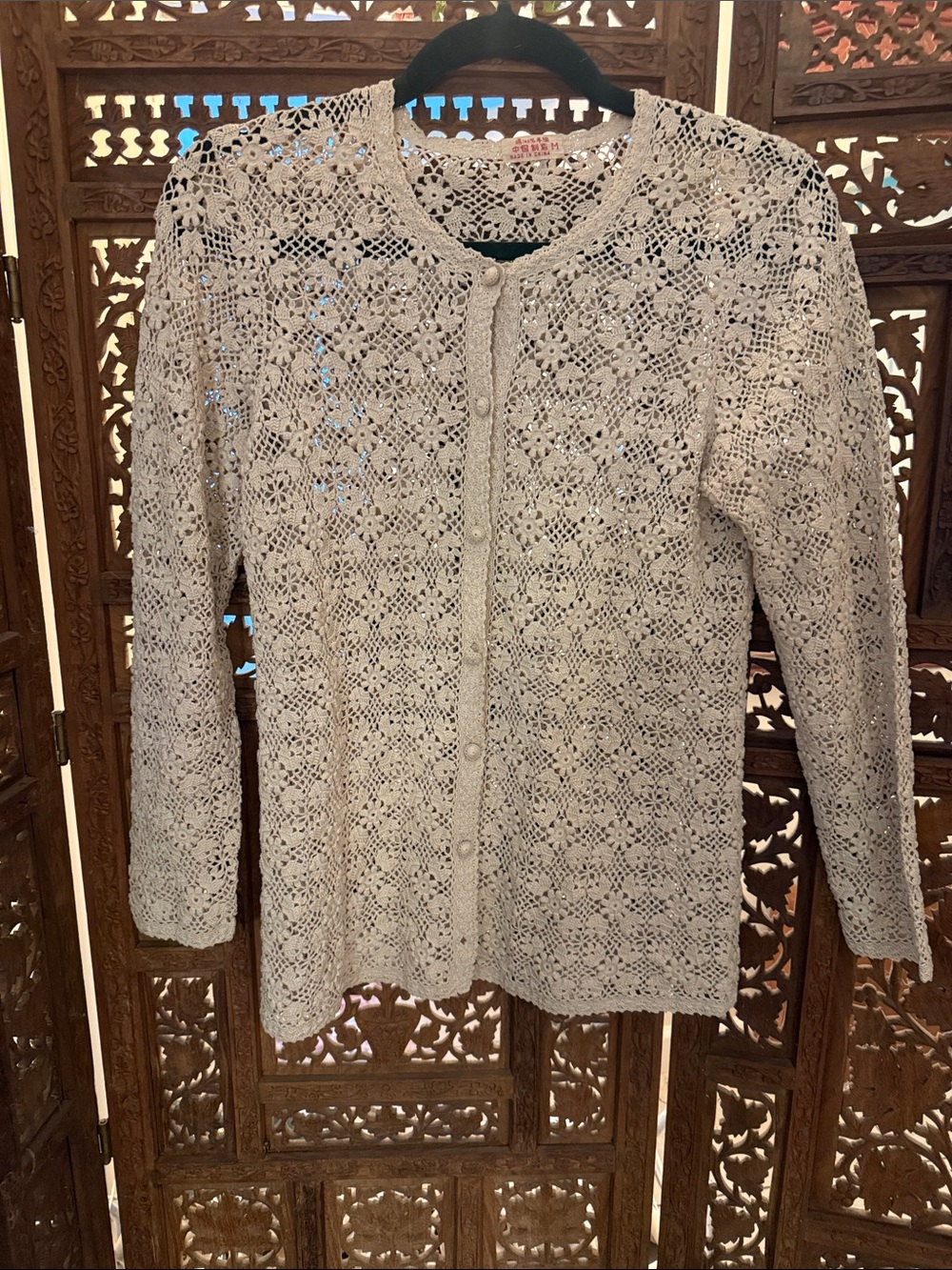 Vintage crochet sweater/cardigan- very beautifully made